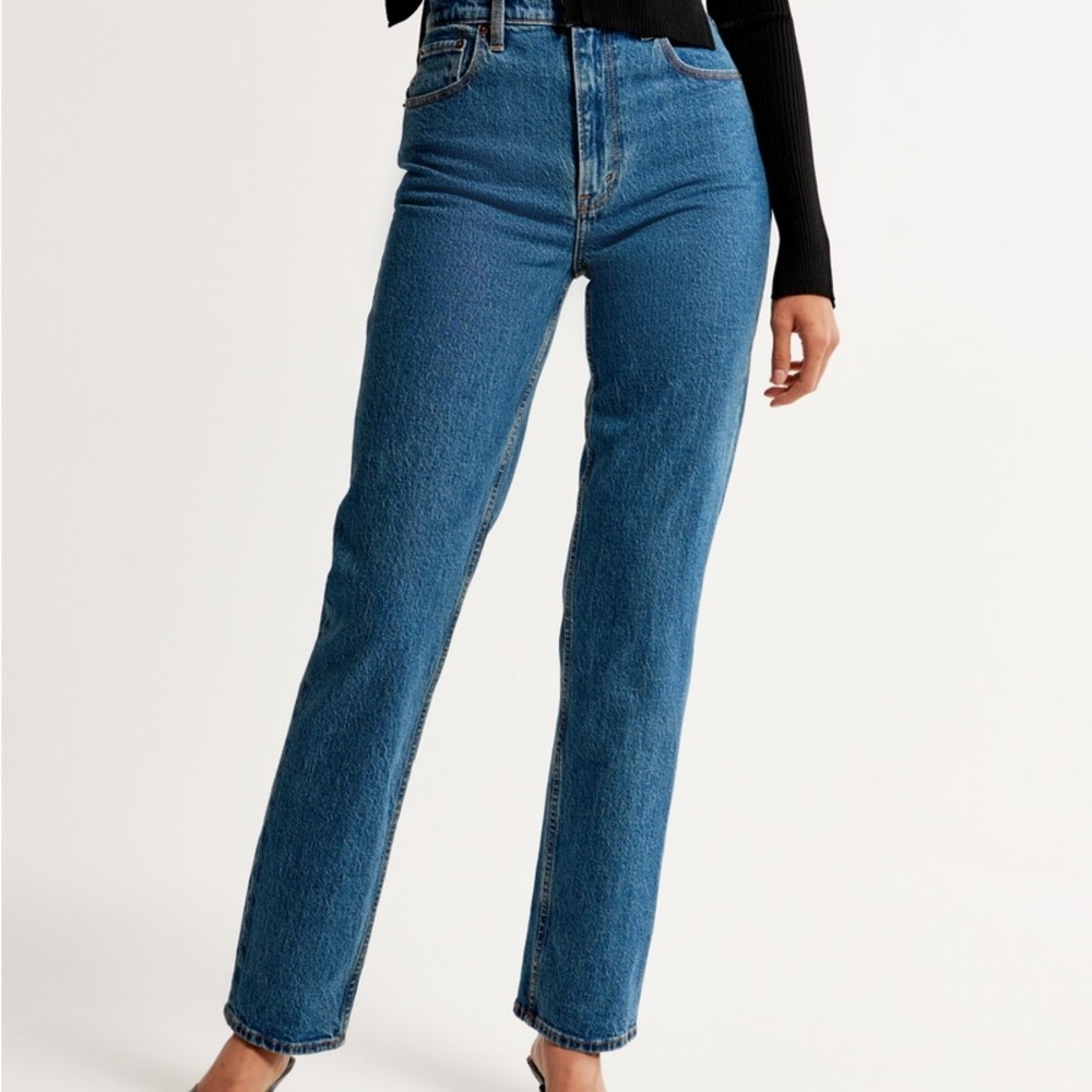 NWT ABERCROMBIE Ultra High Rise 90s Straight 31L/12L Dark Marble